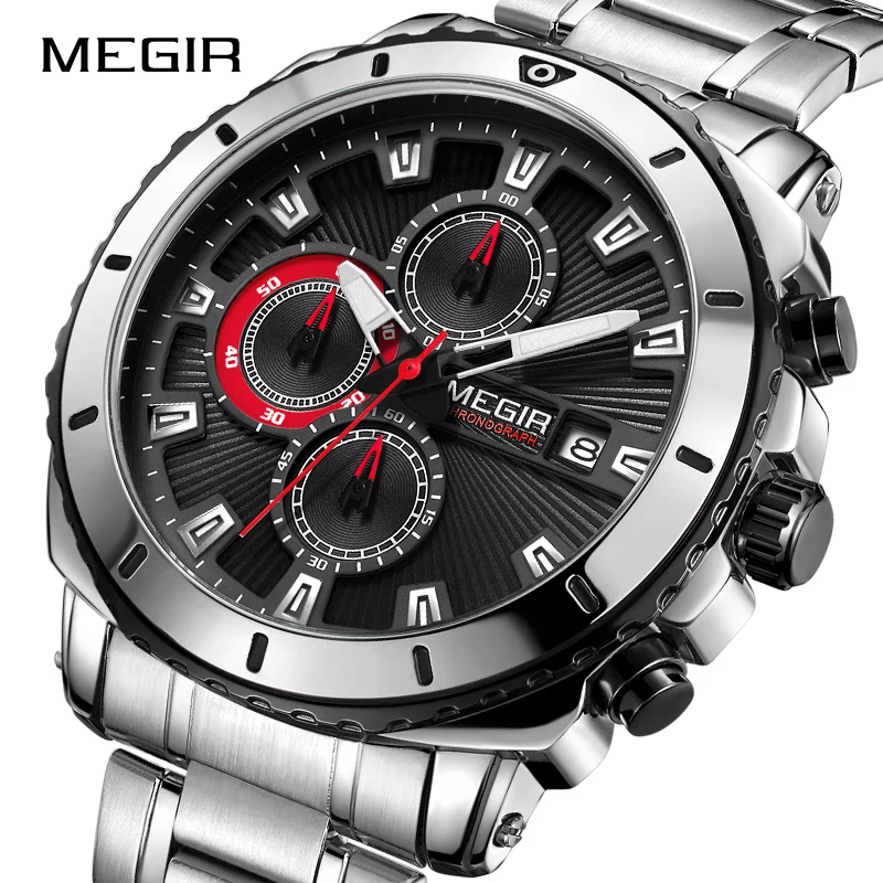 

2018 New Quartz Man Watch Fashion Sport Stainless Steel Watches Waterproof Wristwatch