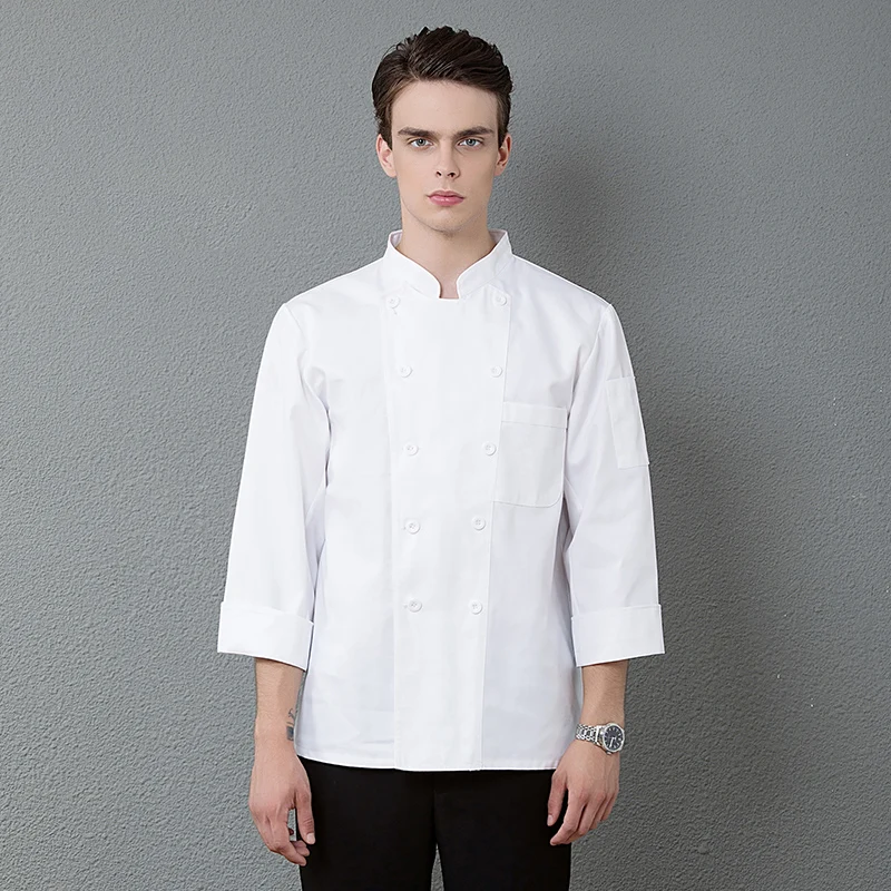 long sleeves restaurant uniform chef coat Quality Hotel cook costume Jacket Baker Barber Uniforms Kitchen Top workwear uniforms |