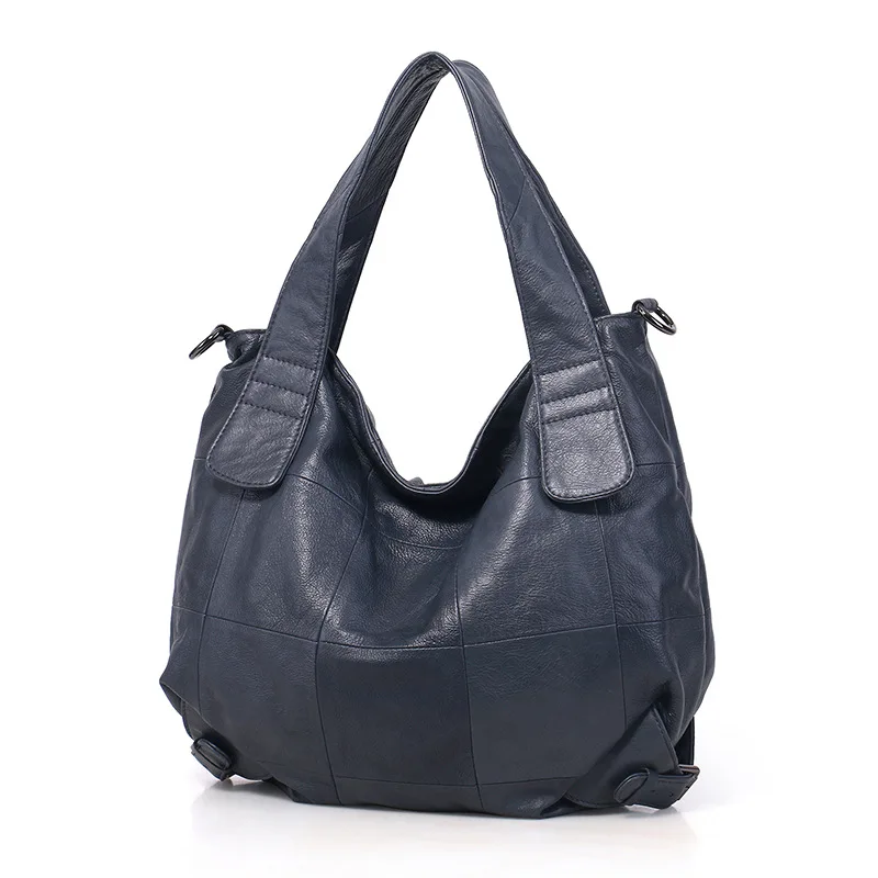 Women's new leather fashion bucket bag Korean version of the first layer cowhide large capacity shoulder Messenger bag