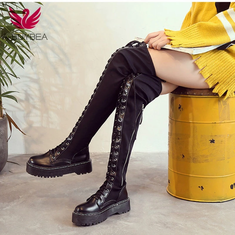 over the knee fabric sneakers