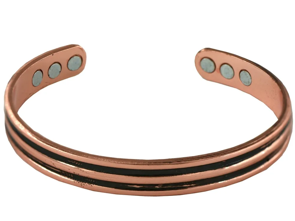 Магнитный дизайн здоровья Чистый медный браслет для Женская манжета магнитный энергетический Браслет отверстие вокруг ювелирных изделий