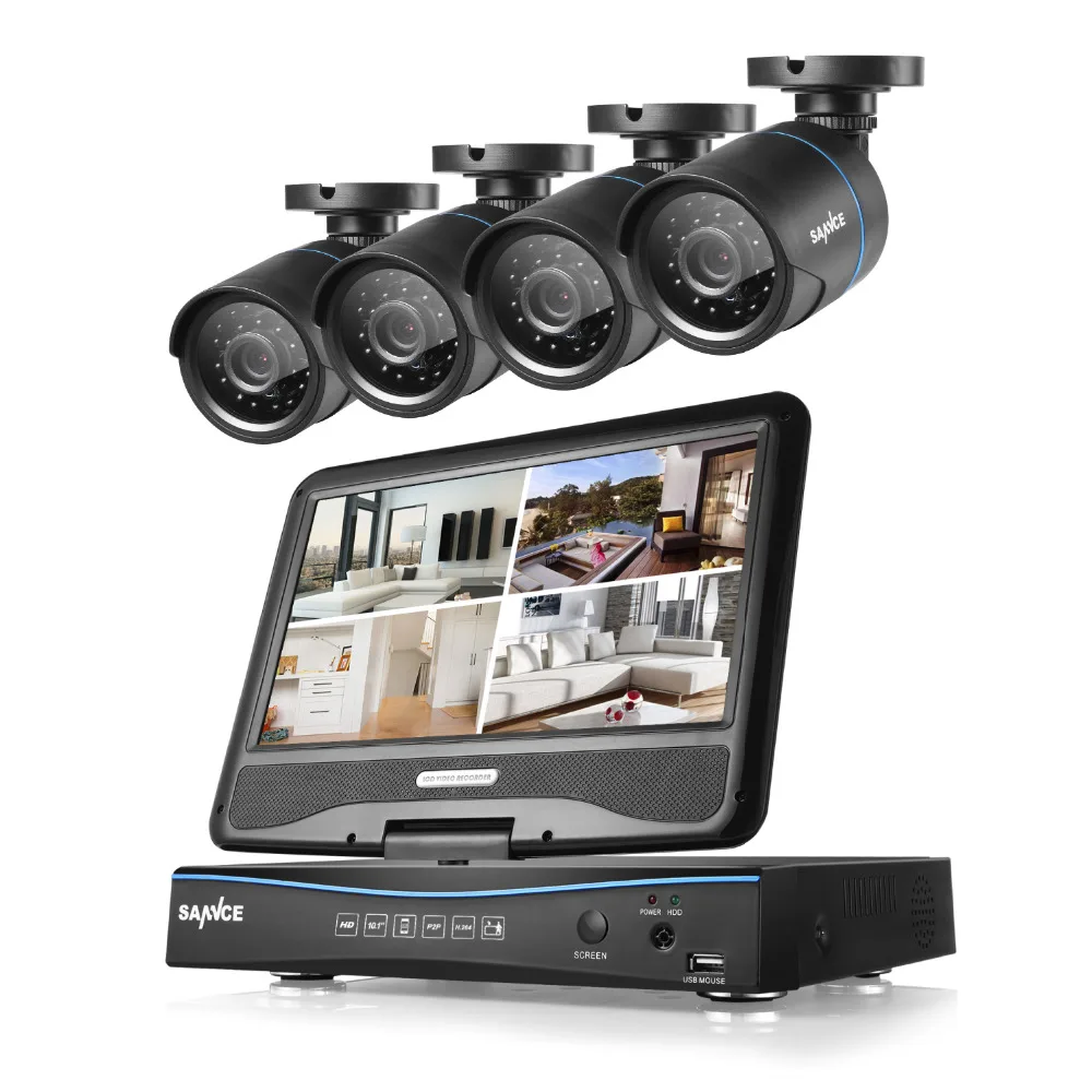 imágenes para SANNCE 8CH 720 P DVR con una función de 10.1 "monitor LCD y (4) HD 1500tvl 1.0MP CCTV Bala Cámaras SIN Disco Duro imágenes para SANNCE 8CH 720 P DVR con una función de 10.1 "monitor LCD y (4) HD 1500tvl 1.0MP CCTV Bala Cámaras SIN Disco Duro