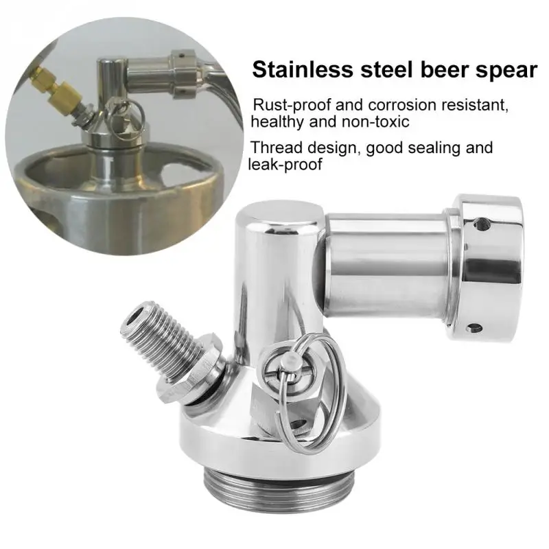

Practical Stainless Steel Beer Spear Quick Fitting Connector Homebrew Tool Mini Keg Dispenser Bar Tools