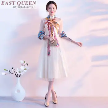 

Traditional chinses clothing for women Thin flower printing mid-calf casual dress new arrival women dressing gown FF662 A