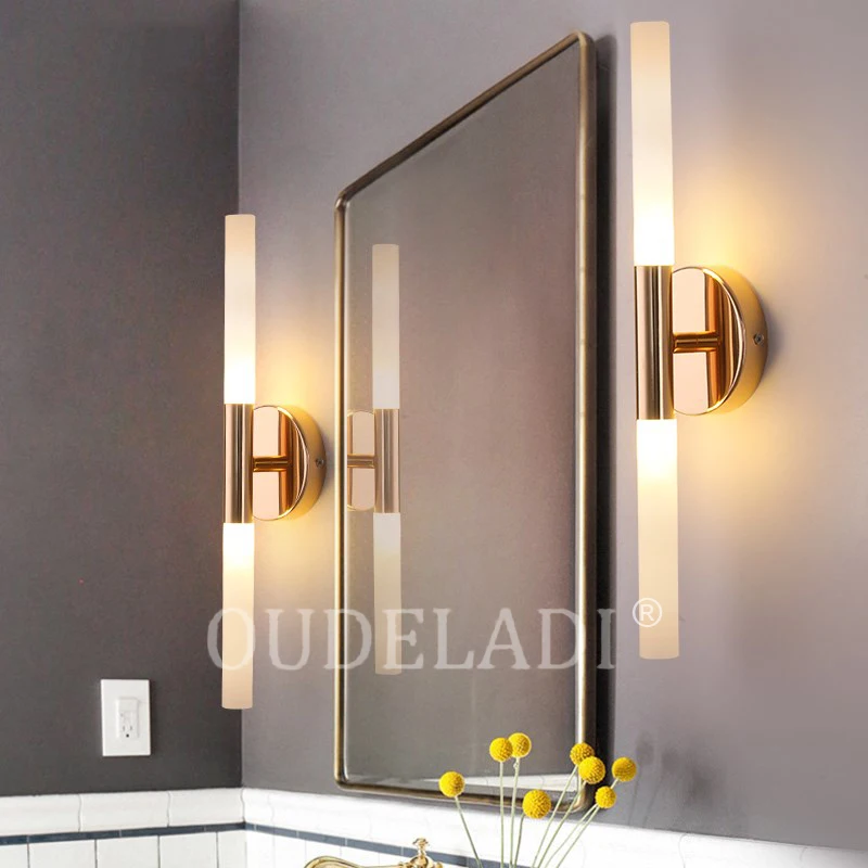 Tubo de Metal Moderno para Cima para Baixo Lâmpadas Parede Quarto Foyer Banheiro Sala Estar Lâmpada Luz Led