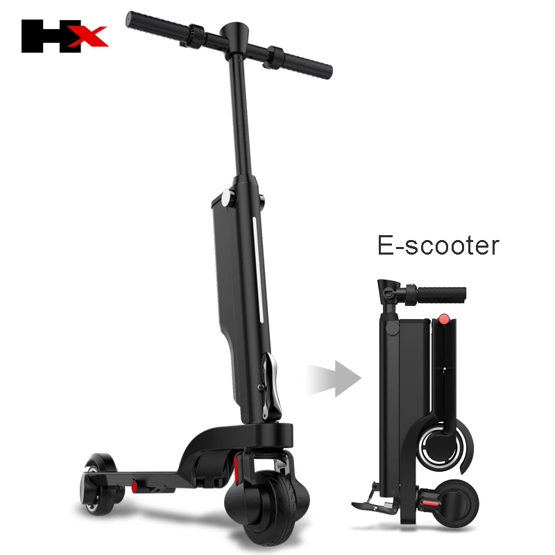 Новейший HX светильник, электрические скутеры, складные, ультра-портативные скутеры для взрослых, можно положить в рюкзак 25 км/ч 250 Вт мотор