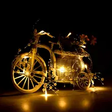 Жемчужная белая бусина, светящаяся светодиодная гирлянда, 2XAA, на батарейках, Рождественская Свадебная вечеринка, украшение, светодиодный гирлянда, сказочные огни