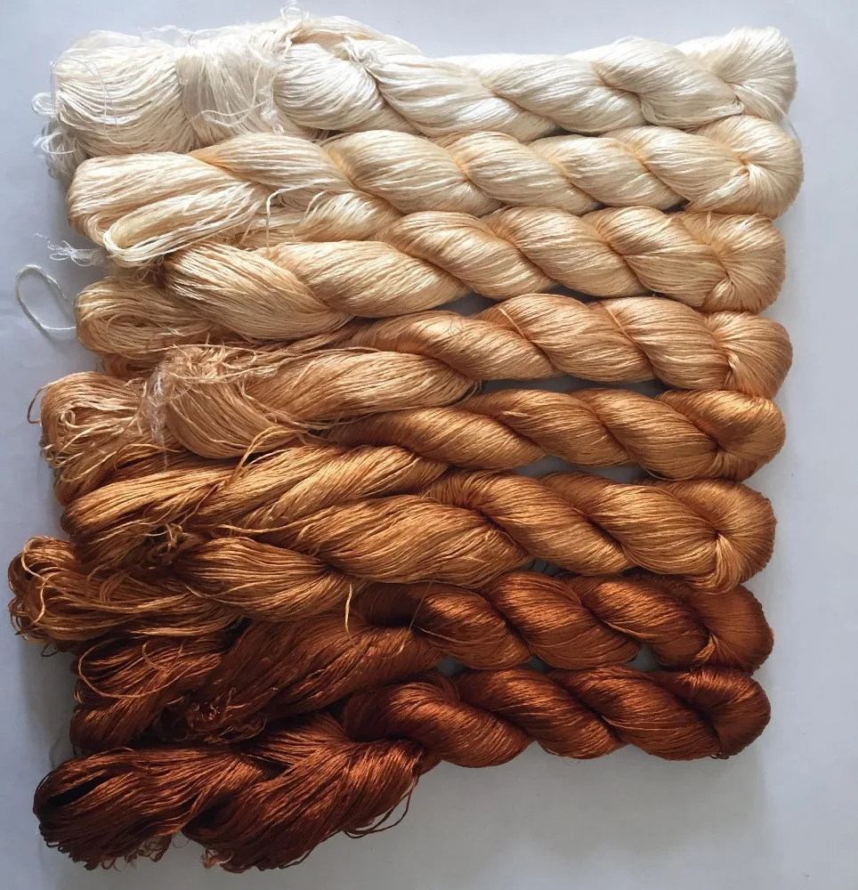 

8 skeins Chinese natural mulberry silk embroidery threads floss 440m per skein #46 440m per skein