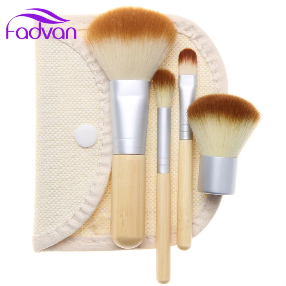 FADVAN 4 قطعة/مجموعة مستحضرات التجميل ماكياج فرش مجموعة أحمر الخدود ظلال العيون الحاجب الشفاه بودرة أساس المكياج مجموعة فرش مستحضرات التجميل