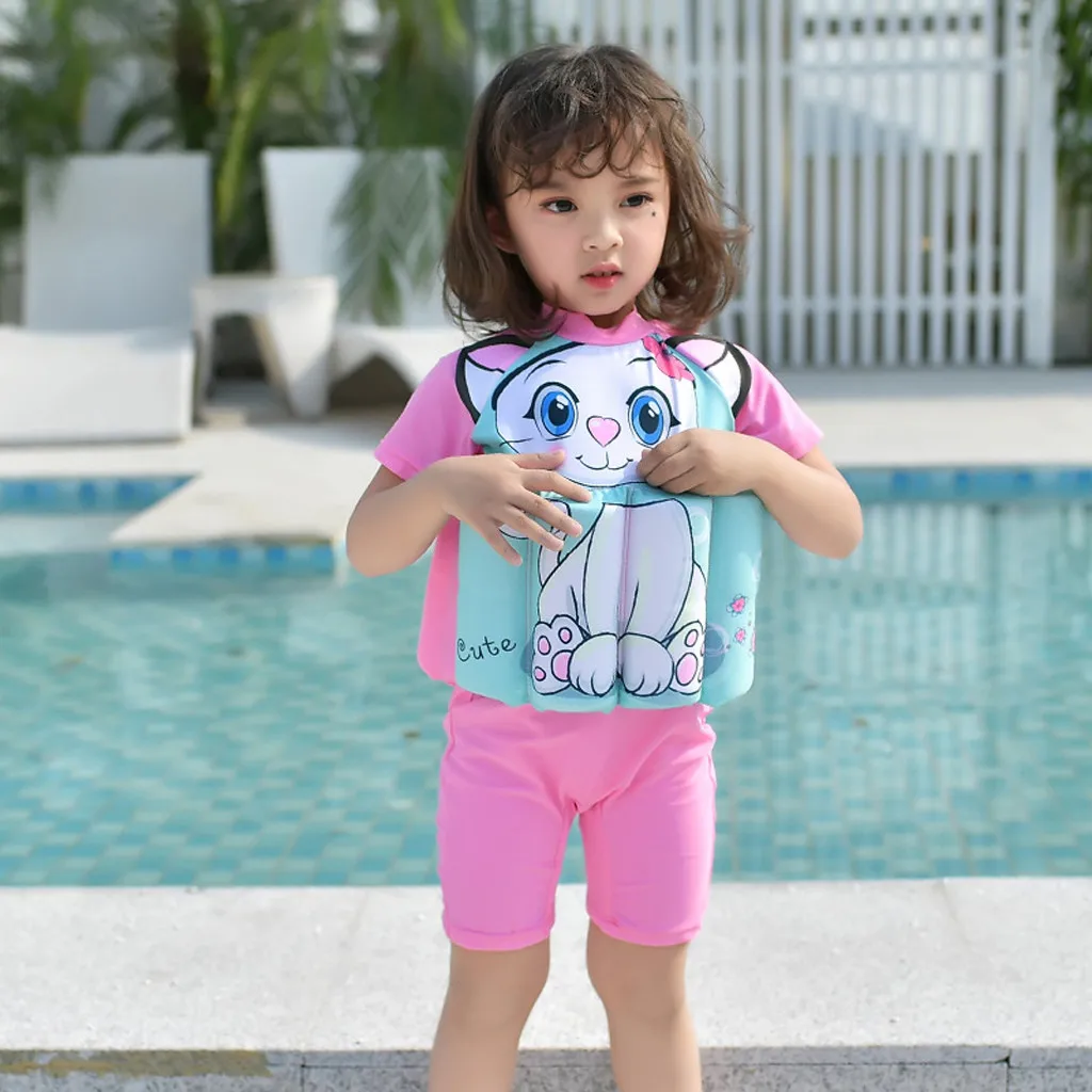 

One-Piece Swimsuits Baby Boy/Girl Suit Detachable Swimwear Siamese Swimming Training Kids Swimming Float Suits Floating Buoyancy