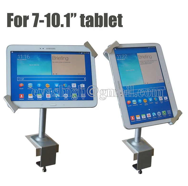 Lockable tablet security stand metalli Ipad lock display case flexible holder kiosk desktop anti theft clamp for 7-10.1