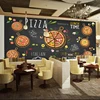 Custom Wall Mural Pizza Shop Hand Painted Abstract Pizza 3D Photo Wallpaper Cafe Dessert Shop Western Restaurant Wall Painting ► Photo 3/6
