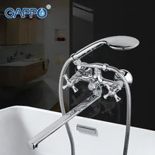 GAPPO Bathtub Shower Set Wall Mounted Waterfall Bath Faucet Bathroom Cold and Hot Mixer Taps Brass Chrome Bath Mixer bathroom products in wall mounted faucet bath and shower mixer valve brass chrome single function actuated taps mixer