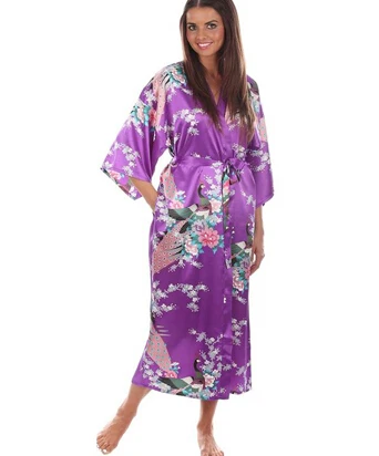 Горячая Распродажа синее женское шелковое вискозное платье кимоно юката китайское женское сексуальное белье пижамы размера плюс S M L XL XXL XXXL A-046 - Цвет: As the photo show