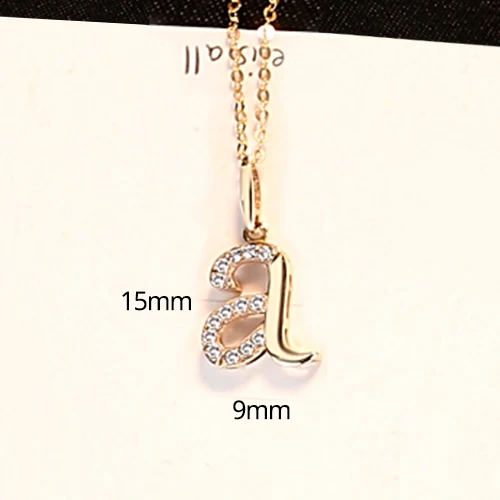 CZCITY ожерелья с подвесками в виде букв Alfabet первоначальное ожерелье 14 К Золотое ожерелье-чокер женское ювелирное изделие Kolye Collier Femme N14120 - Цвет камня: a