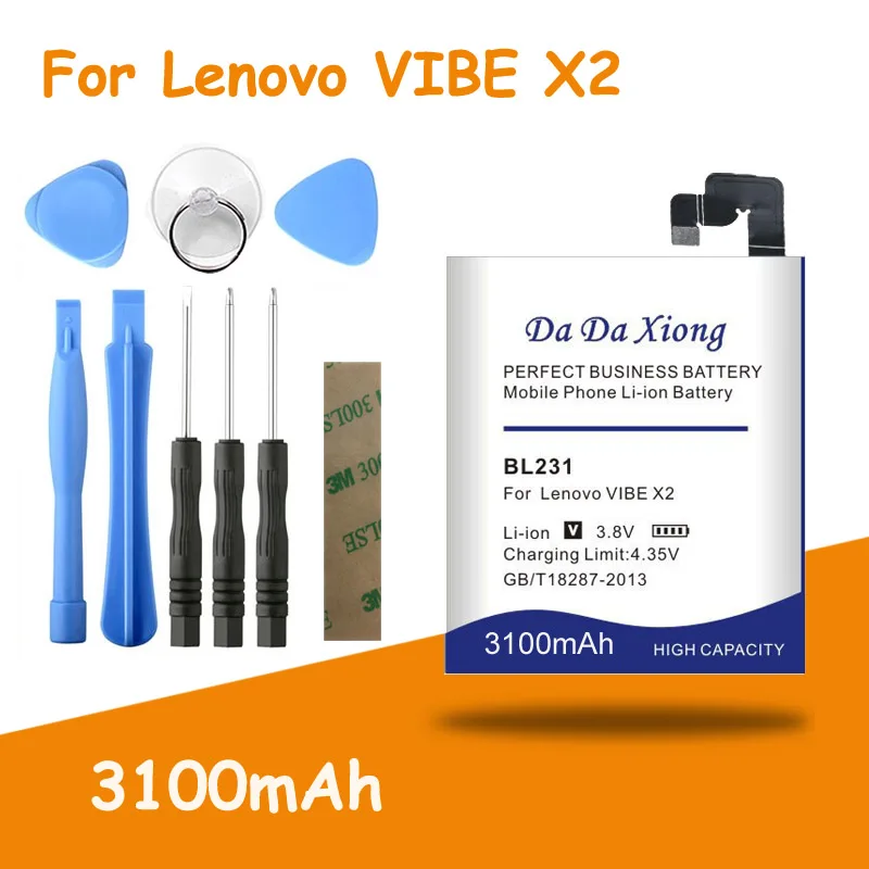 

3100mAh BL231 BL-231 Battery High Capacity for Lenovo VIBE X2 X2-TO X2-CU S90T S90U Replacement batteria + free tools