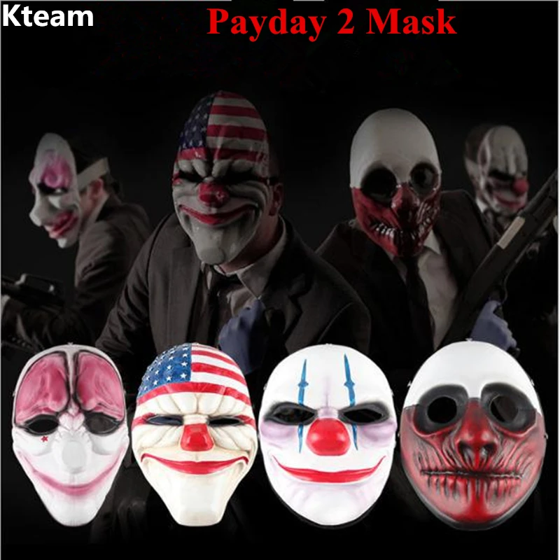 

Payday 2 Mask PVC The Heist Dallas/Wolf/Chains/Hoxton cosplay halloween horror clown masquerade cosplay Mask Carnaval Costume