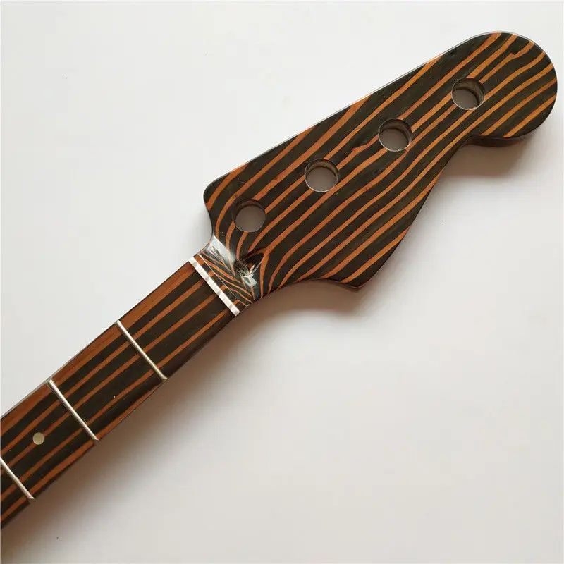 

Zebra wood Electric Bass Guitar Neck Replacement 4 string 20 Fret