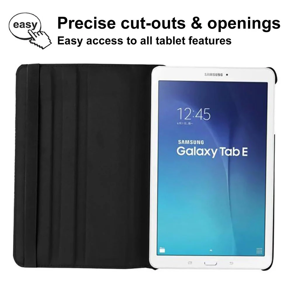 Вращающийся на 360 градусов чехол для samsung Galaxy Tab E 9,6 SM-T560 SM-T561 SM-T565 9,6 ''Чехол-книжка кожаный чехол-подставка с ручкой+ пленка