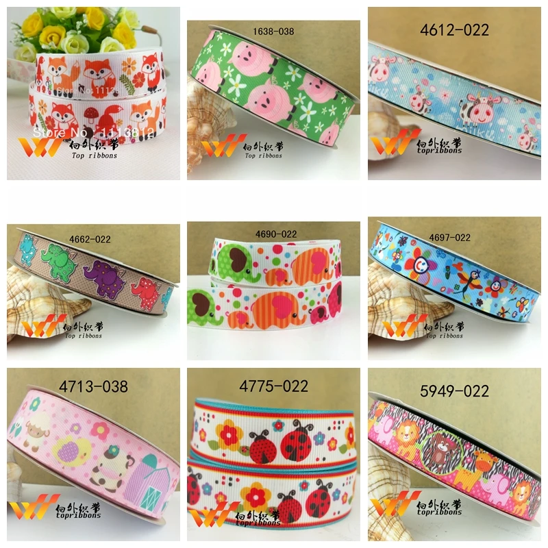 Бесплатная доставка 50 ярдов мультфильм печатных grosgrain ленты 5949|Ленты| |