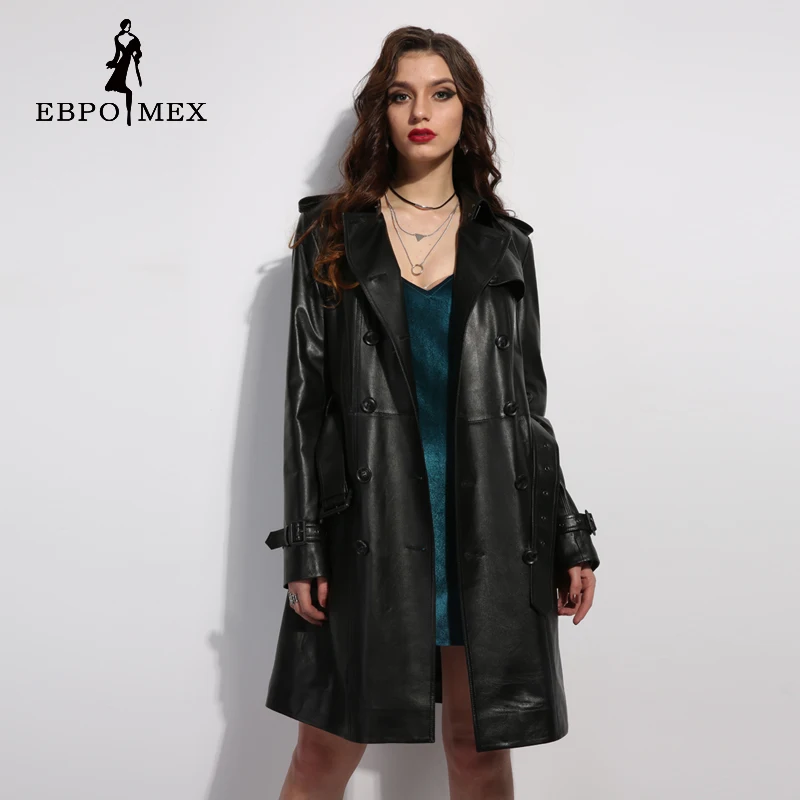 

leather jacket and long sections women 2017 winter new large size women slim thin thick Women's sheepskin coat