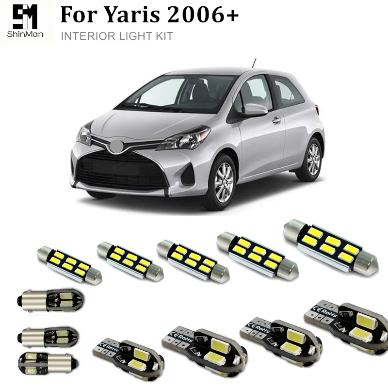 Shinman 6x Error Free LED Interior Light Kit Package for toyota Yaris 2006+ car accessories -in ...