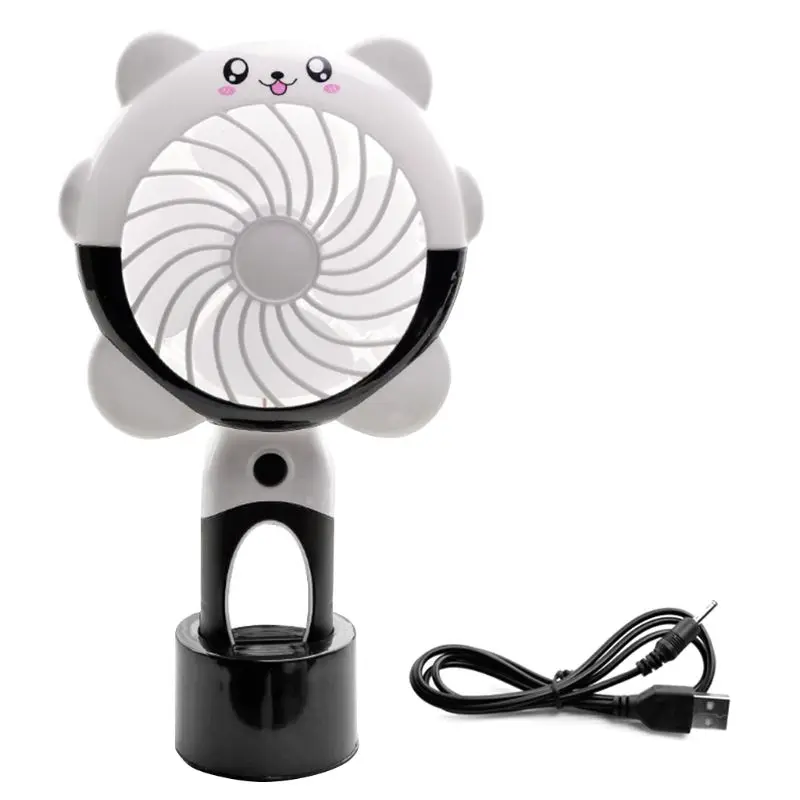 

Mini Portable Handheld Fans Desk Fan Cooler USB Rechargeable LED Light Cooling Fans