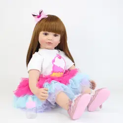 60 см Силиконовые Reborn Baby Doll игрушечные лошадки для девочек изысканный винил принцесса малыша жив Bebe младенцев Мода ребенок подарок на День