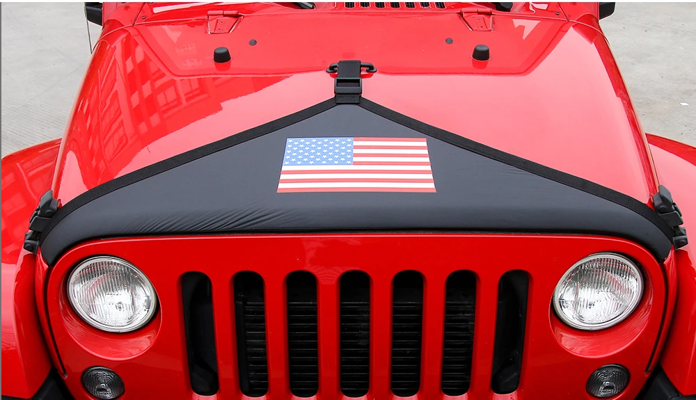 SHINEKA капюшон крышка бюстгальтера Звезда Флаг США Крышка двигателя автомобиля украшение головы холст для Jeep Wrangler JK 2007