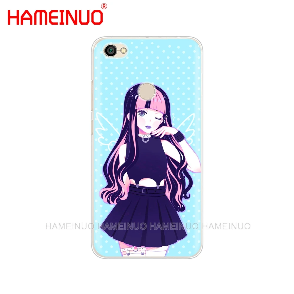 HAMEINUO Pastel Goth Girl летучие мыши Радуга многоцветный чехол для телефона Xiaomi redmi 5 4 1 1s 2 3