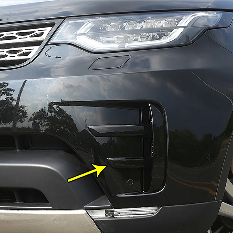 

ABS Piano Black Car-Styling Front Fog Lamp Cover Trim Decoration Strip for Land Rover Discovery 5 LR5 L462 2017 2018 Accessories