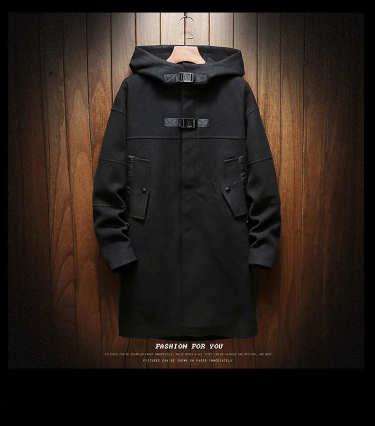 autumn and winter New style Men's fashion casual Long style trench coat Men's Cotton hooded jackets men size M-5XL