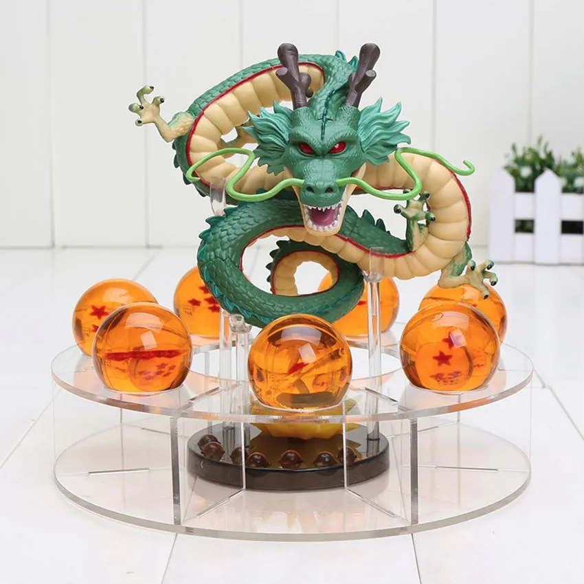 15 см Dragon Ball Z фигурка зеленая Shenron Shenlong ПВХ Фигурки игрушки 7 шт. 3,5 см Стрекоза Z Хрустальные шарики и полка подарок