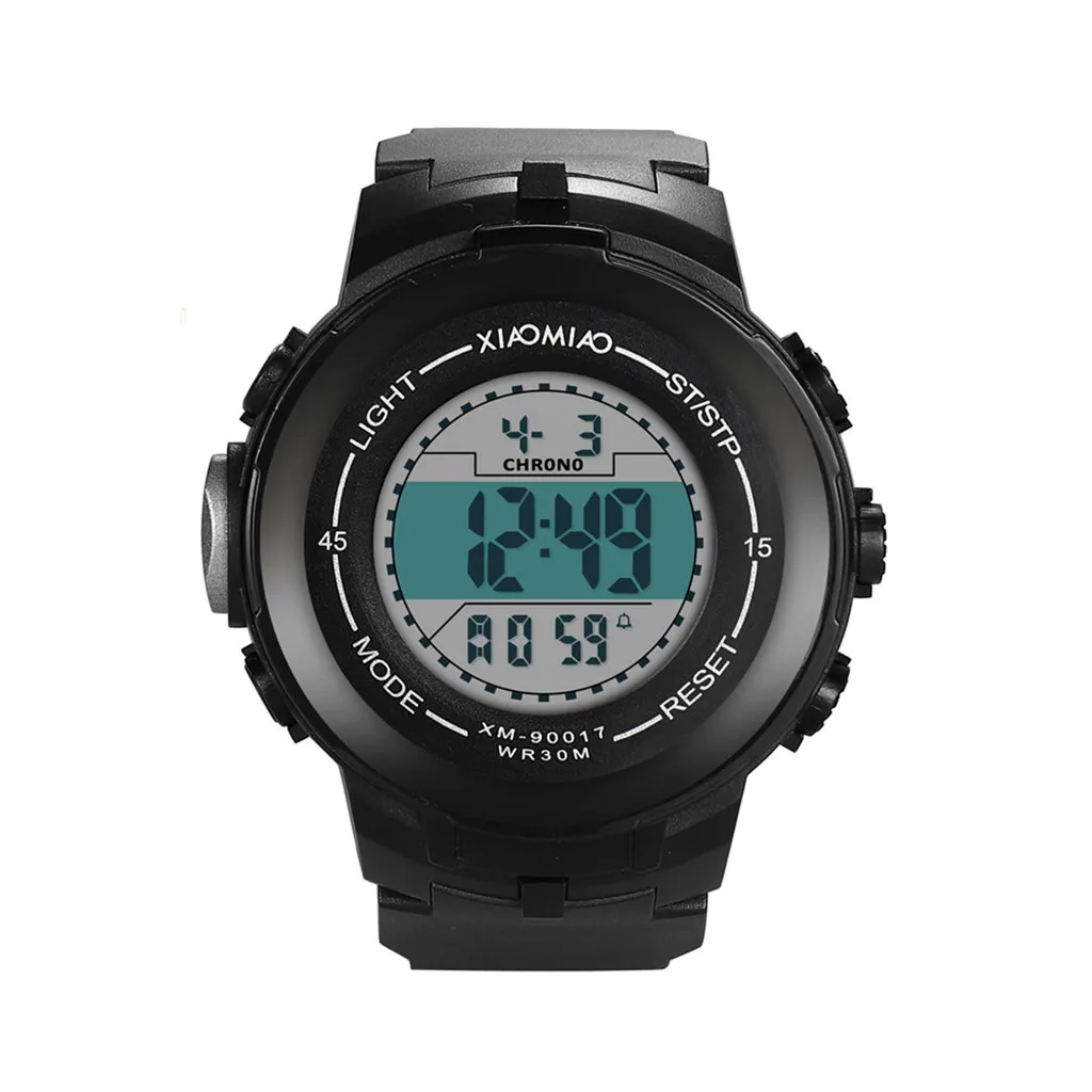 Модные высококачественные многофункциональные спортивные водонепроницаемые спортивные часы 30 м электронные цифровые часы подарки мужские наручные светящиеся часы для - Цвет: B