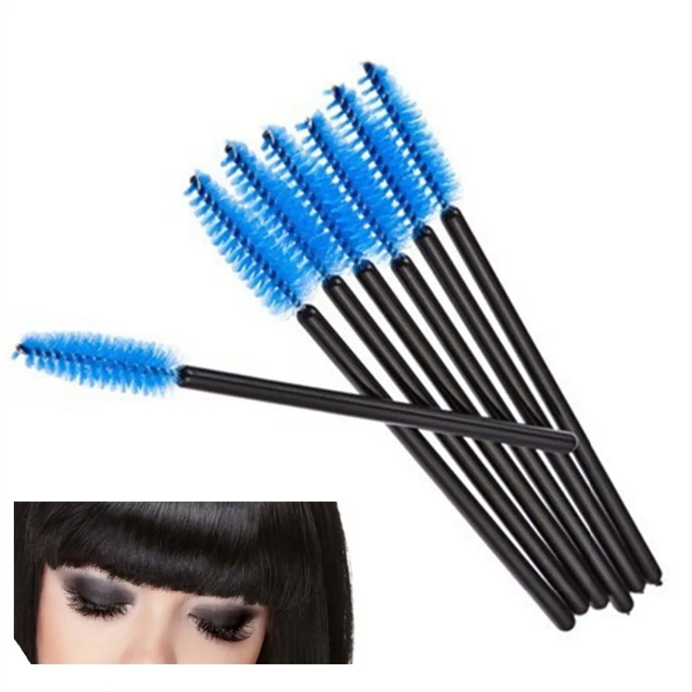 100Pcs/Lot Blue Disposable Eyelash Brush Mascara Wands Applicator