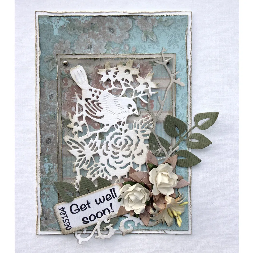 

McDies Craft metal cutting dies cut die mold Bird and flowers decoration Scrapbook paper craft knife mould blade punch stencils
