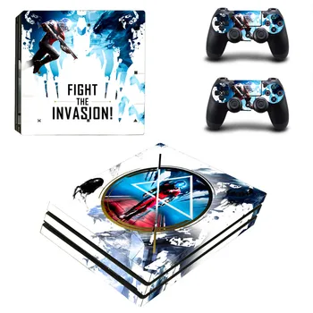 

Cool Fight The Invasion PS4 pro Skin Sticker For Sony Playstation 4 Promotion Console & 2Pcs Controller Protection Film
