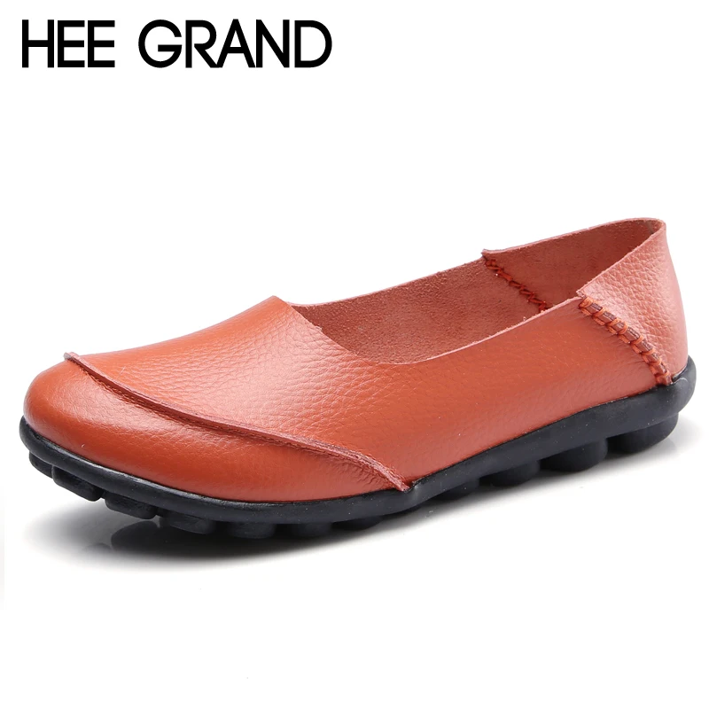 

HEE GRAND Summer Loafers Split Leather Floral Moccasin Platform Shoes Woman Slip On Flats Comfortable Casual Women Shoes XWZ4781