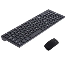 2.4GHz Ultra-thin Optical Wireless Keyboard and Mouse Combo Kit with USB Receiver and Keypad Film for PC Computer