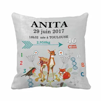 

Nursery Baby Birth Stat Fox Arrow Pattern Throw Pillow Decorative Cushion Cover Pillow Case Customize Gift By Lvsure For Car
