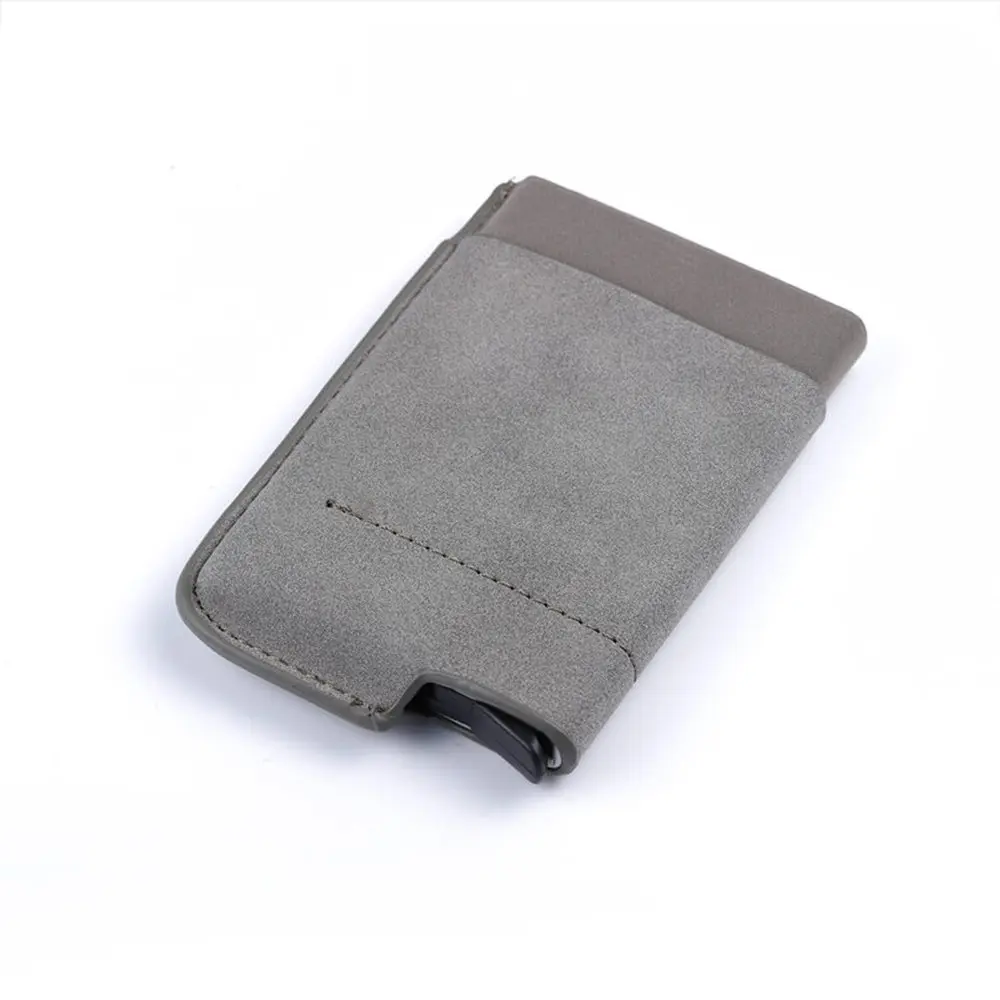 BONAMIE чехол для кредитных карт алюминиевый кошелек с передним задним карманом для банковских карт, ID держатель RFID мини тонкий кошелек автоматический всплывающий - Цвет: Gray