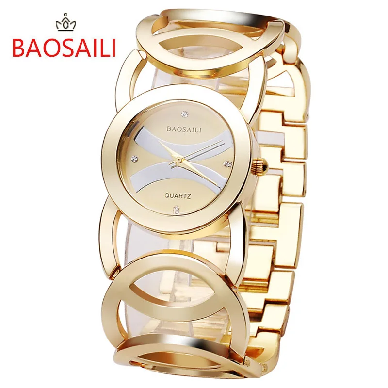 Prix pour JW089 BAOSAILI Marque Imitation Or Plaqué Cercles Bracelet En Acier Inoxydable Retour Shinning Femmes Montres Mode Montre-Bracelet Prix pour JW089 BAOSAILI Marque Imitation Or Plaqué Cercles Bracelet En Acier Inoxydable Retour Shinning Femmes Montres Mode Montre-Bracelet