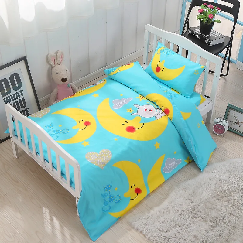 

Summitkids 100% Cotton 3pcs Baby Washable Bedding Sets 120*60cm Size Cartoon Pattern Bed Quilt Cover Pillowcase Customized