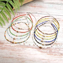 MOON GIRL разноцветный бисер в виде ракушки колье для женщин натуральный Каури нагрудник Collier Femme богемный себе Винтаж Collare Прямая поставка