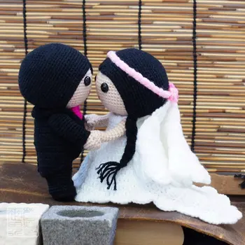 

crochet toys amigurumi handmade wedding rattle doll model number KY0024