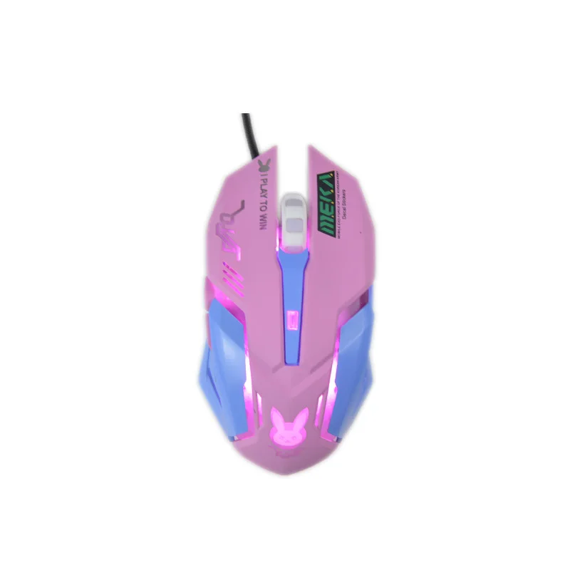 OW D. VA игровая мышь-оптическая игровая мышь с подсветкой эргономичная USB Проводная с 2400 dpi 6 кнопками 4 съемки для ПК компьютера ноутбука