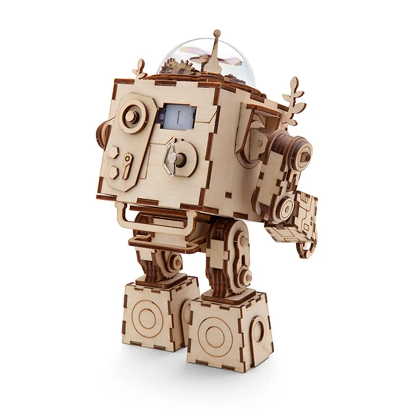 NEW ROBOTIME ECHO LONELYBOT ROBOT MODEL BUILDING WOODEN KITS MUSIC BOX TOY 