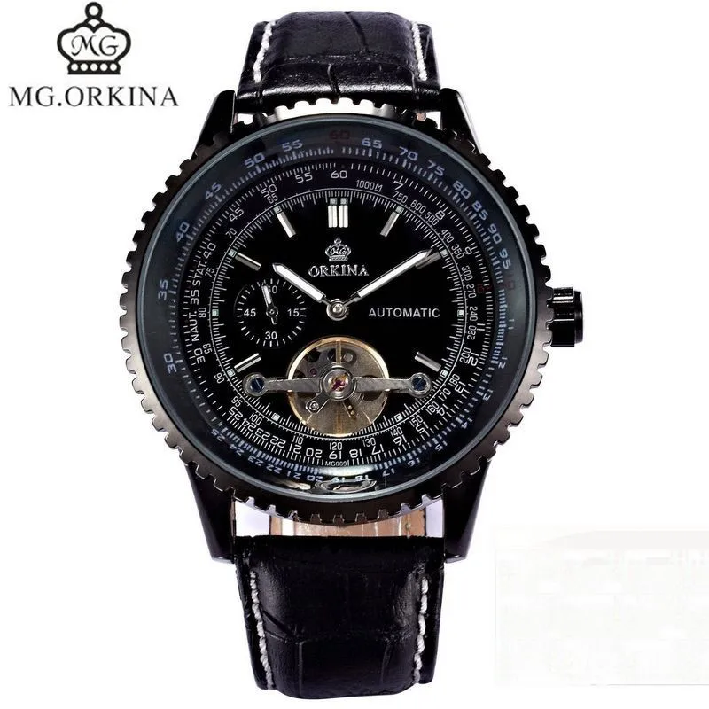 ORKINA Oversize Luxury Mens Tourbillion Automatic Mechanical Steampunk Watch Gift Box Free Ship