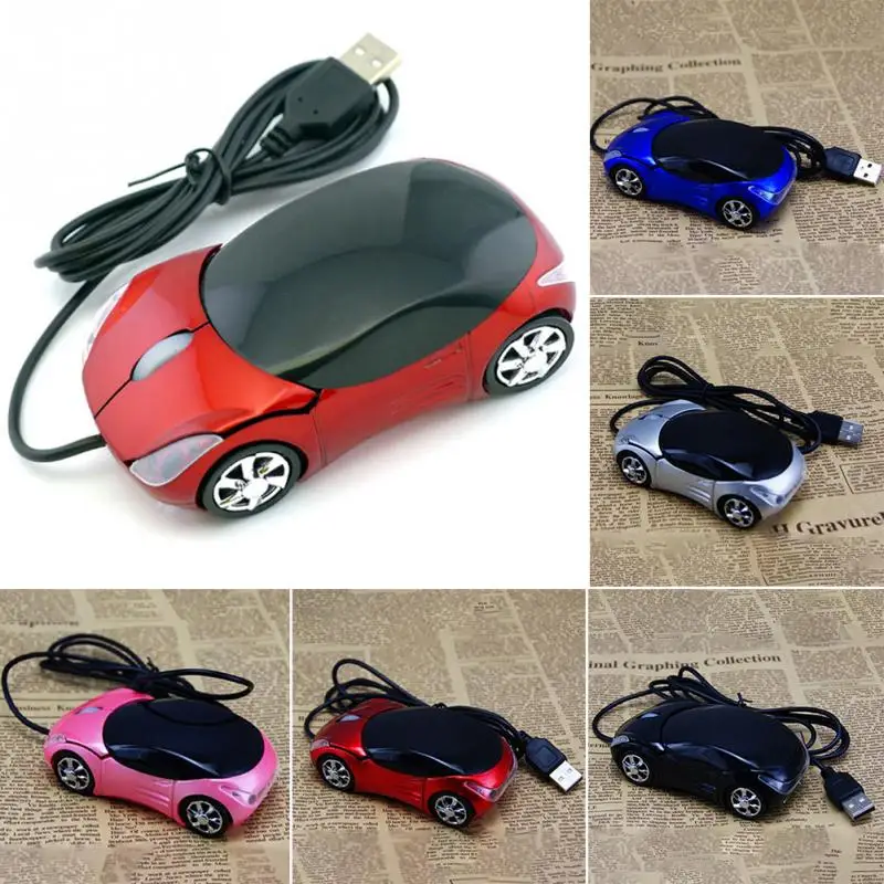 

1600DPI Mini Car shape USB optical wired mouse innovative 2 headlights mouse for desktop computer laptop Mice Brand new