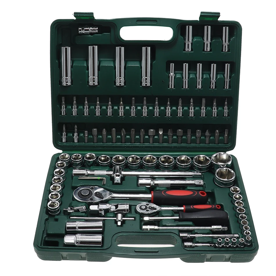 94 piece socket hardware tool set wrench auto repair kit | Инструменты